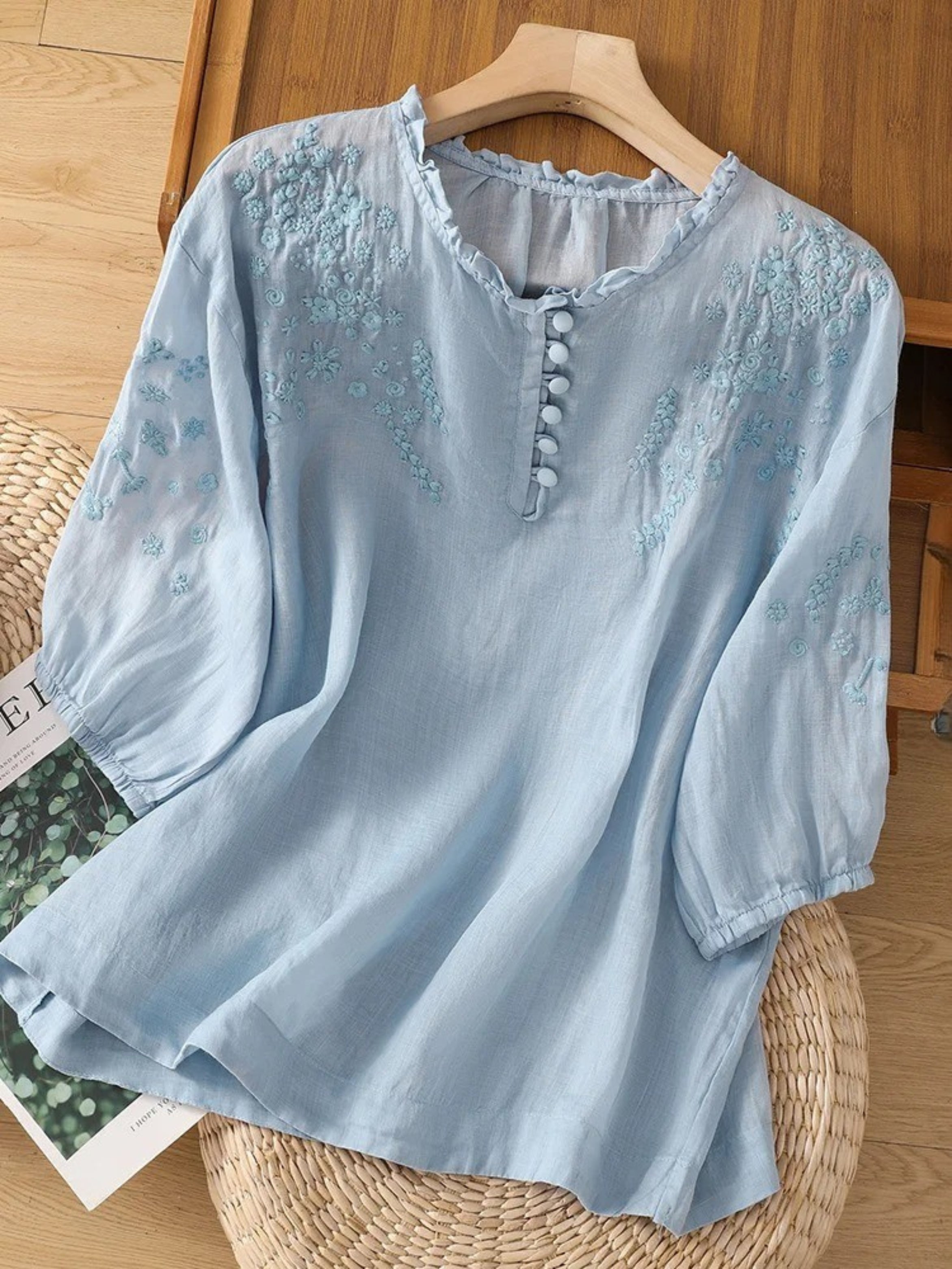 Cassiana - Blusa de Algodão e Linho