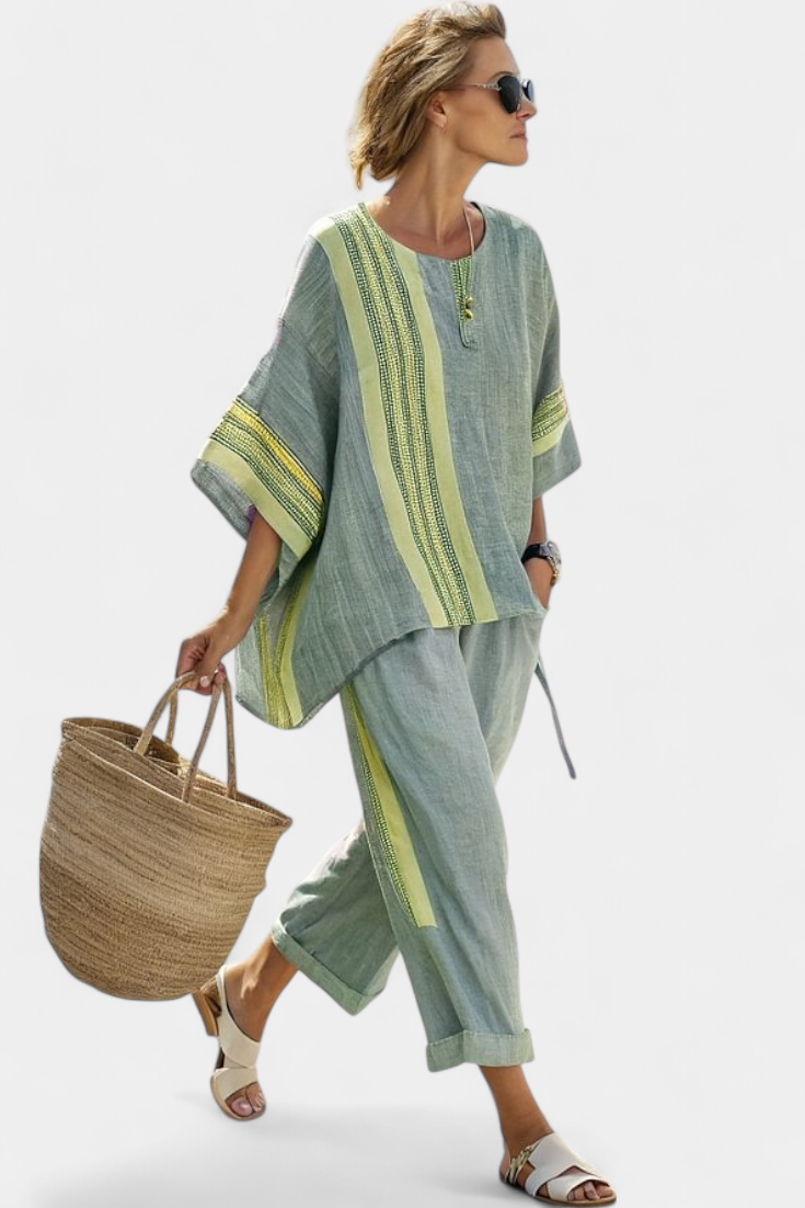 Lorena - Conjunto Boho Linho e Bambu
