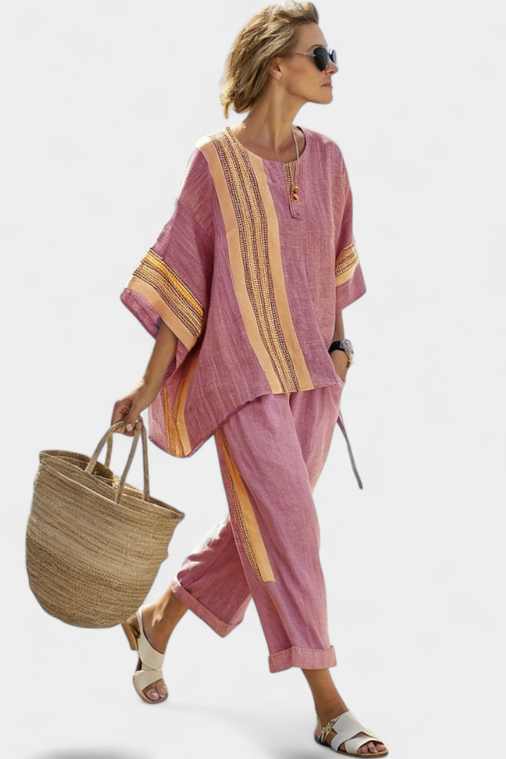 Lorena - Conjunto Boho Linho e Bambu